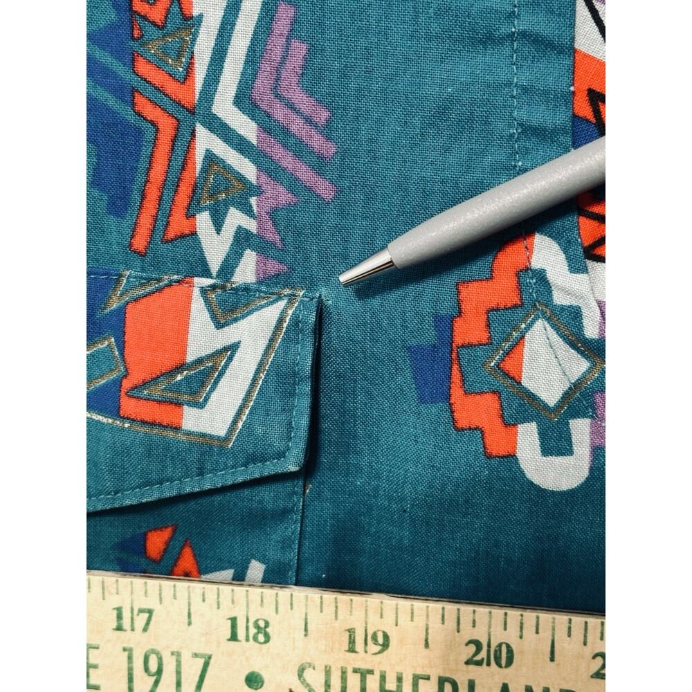 VTG Wrangler Brushpopper Shirt 16.5 *READ 34, X-Long Tails Aztec Southwest - Picture 8 of 14